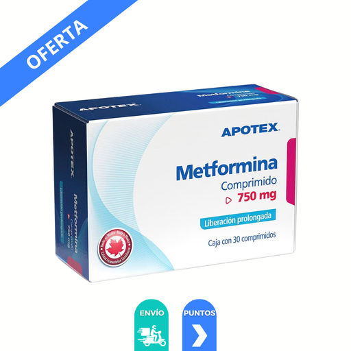 [4748] METFORMINA 750 MG C/30 COMPRIMIDOS LP LAB APOTEX