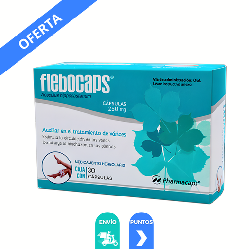 [4754] FLEBOCAPS 250 MG C/30 CAP AESCULUS HIPPOCASTANUM LAB PHARMACAPS (CASTAÑO DE INDIAS)