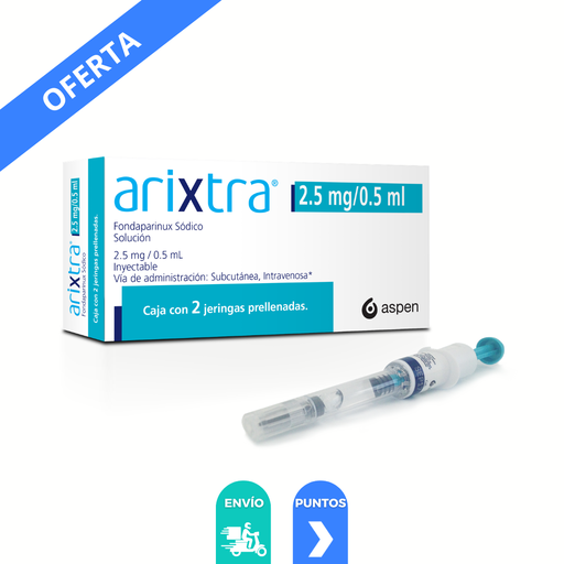 [4771] ARIXTRA SOL INY 2.5 MG/0.5 ML C/2 JERINGAS PRELLENADAS FONDAPARINUX SODICO LAB ASPEN